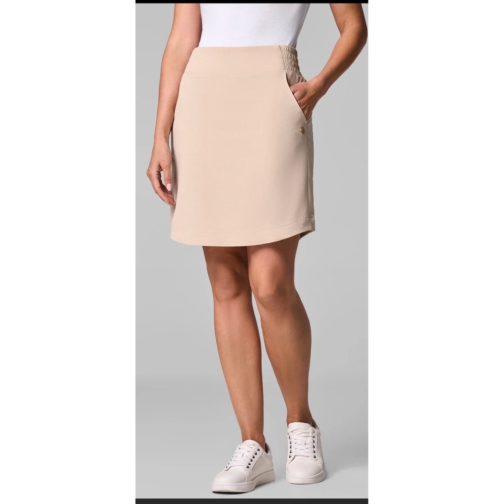 Coolibar Pisa Travel golf Skort Pale Khaki large NWOT UPF minimalist 
comfort